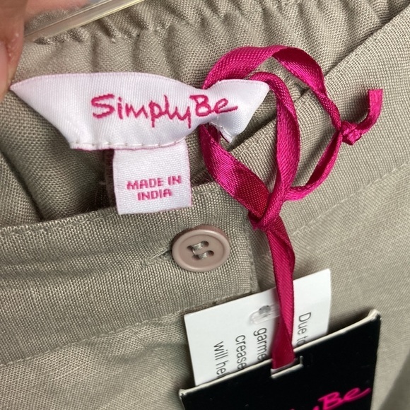 Simply Be wide leg linen NWT tan pants 10 - Picture 5 of 6